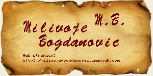 Milivoje Bogdanović vizit kartica